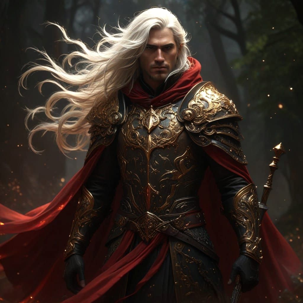 Spectacular Dark Fantasy Templar Masterpiece in Vibrant Gold...