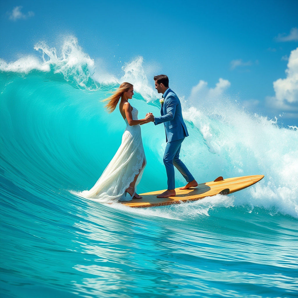 Dreamy Surf Wedding in Vibrant Tropical Paradise