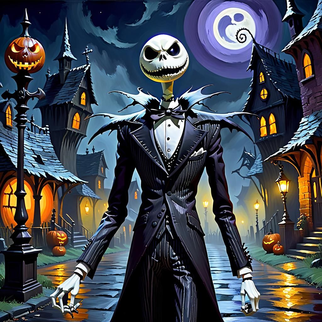 Jack Skellington Dominates Eerie Halloween Town