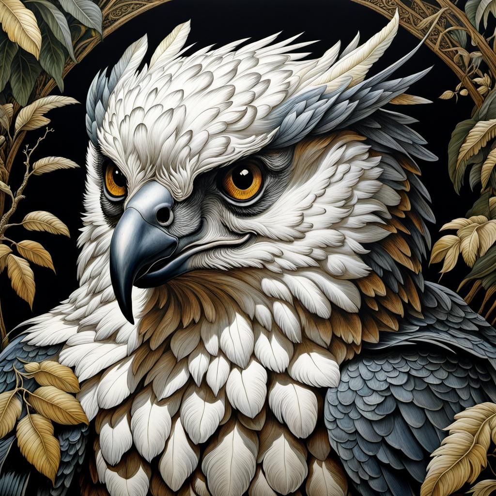 Magnificent Harpy Eagle: Intricate Fantasy Art