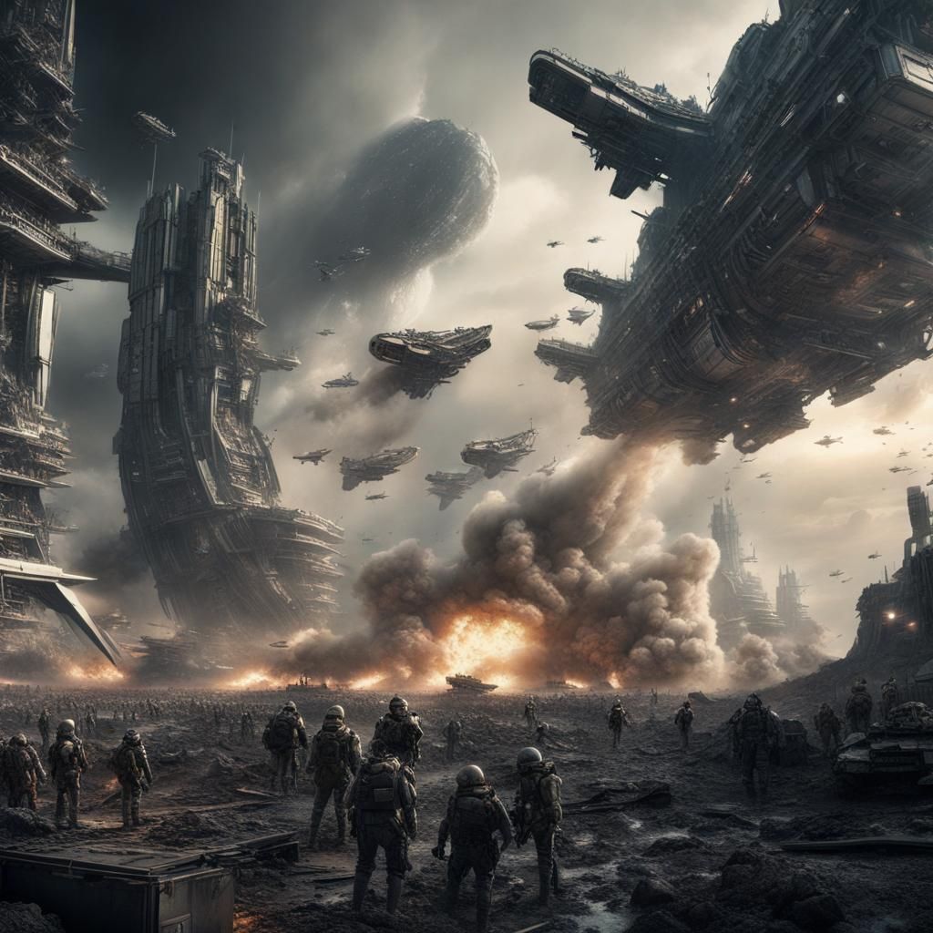 Epic Future War Digital Matte Painting
