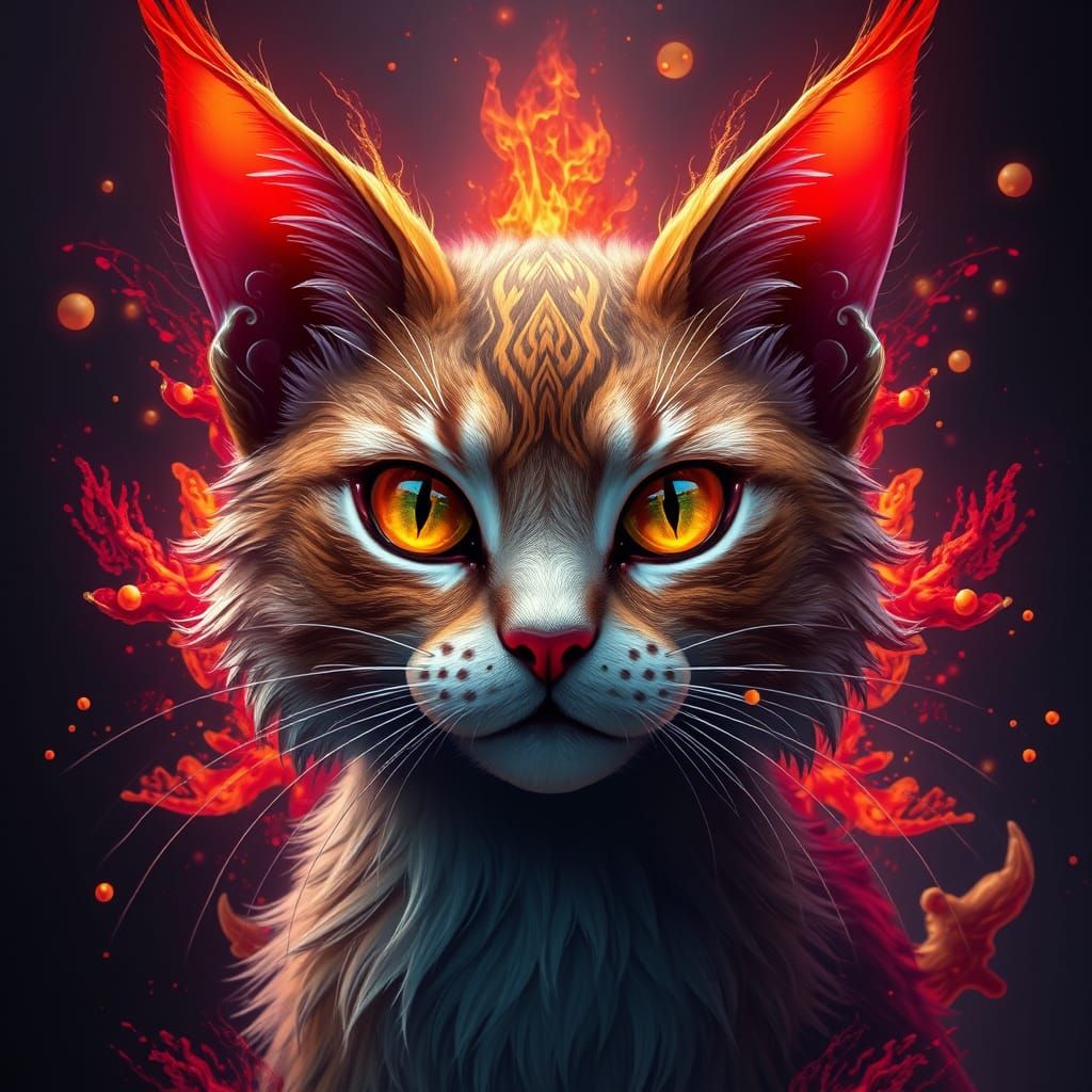 Ethereal Fantasy Feline Revealed in Stunning 8K Matte Painti...