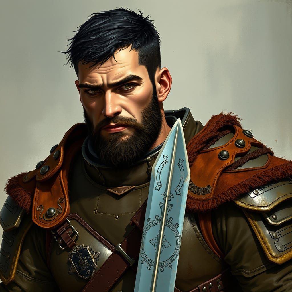 Imperial Soldier Portrait in Artistic Realism Style