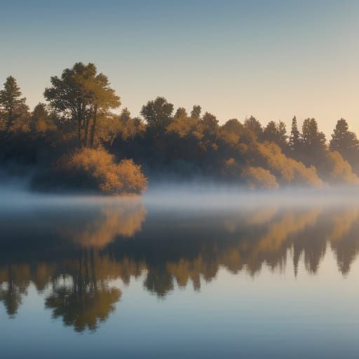 Impressionistic Oil Painting of Fishermen at Golden Hour