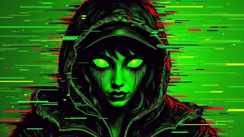 Glitch Girl Green