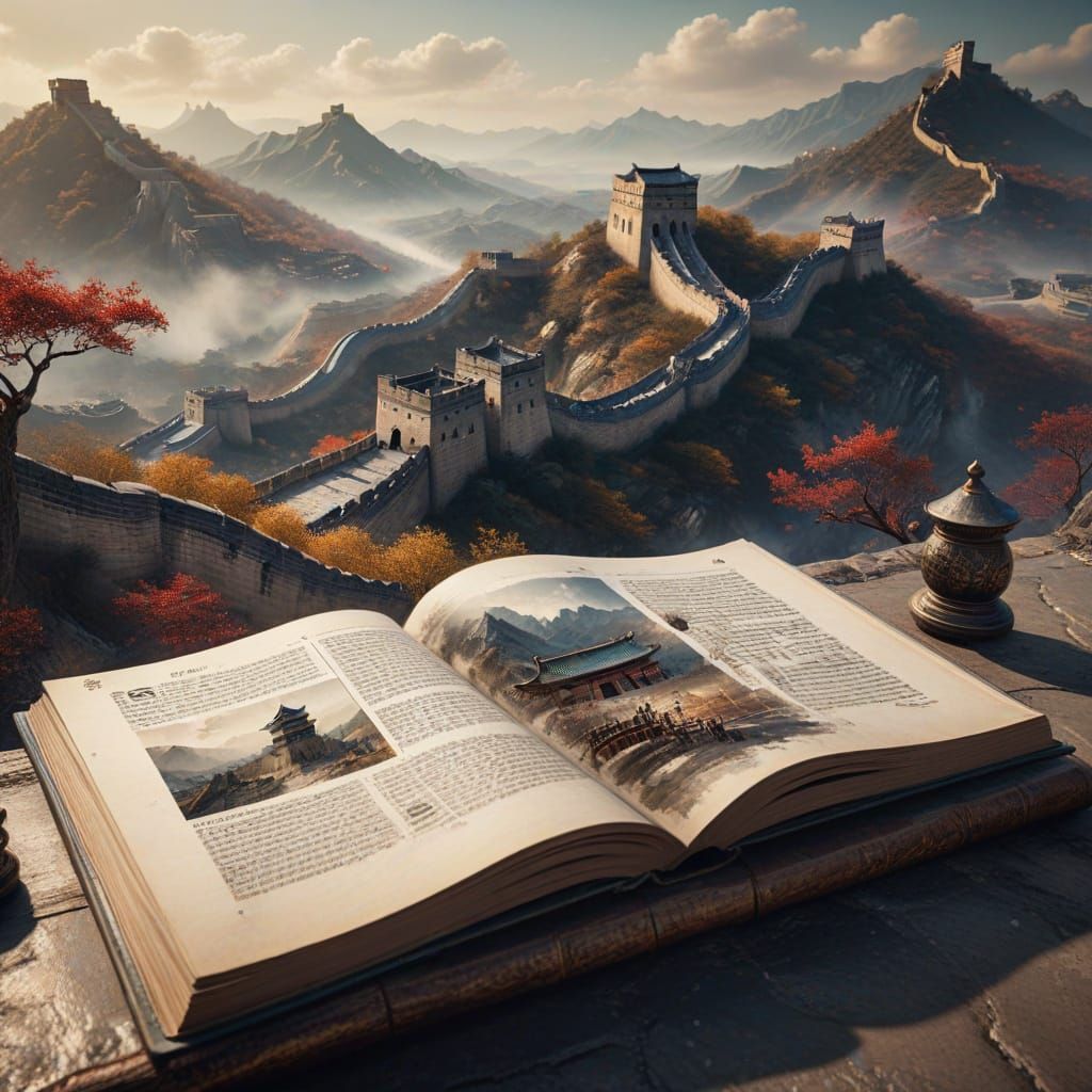 Great Wall Book Fair with Projected Books