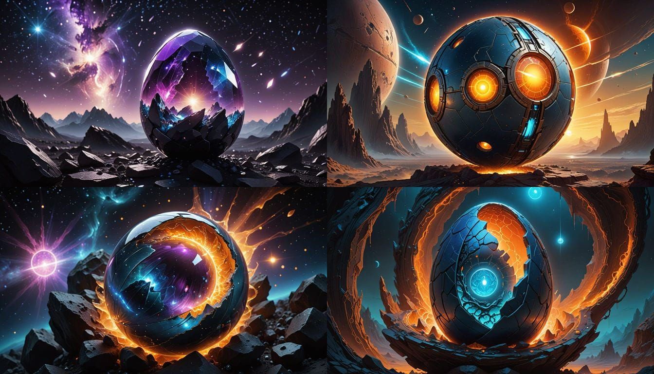 Ethereal Crystal Egg Radiates Cosmic Power