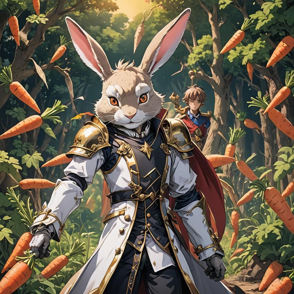 Rabbit Prince Claude Thomas in Anime Cel-Shaded Style