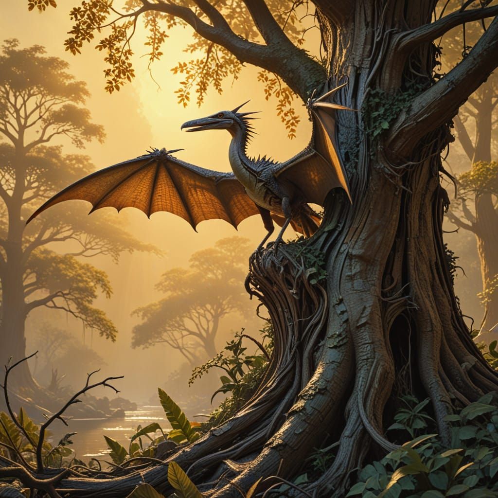 Ancient Tree Perch: Regal Pteranodon