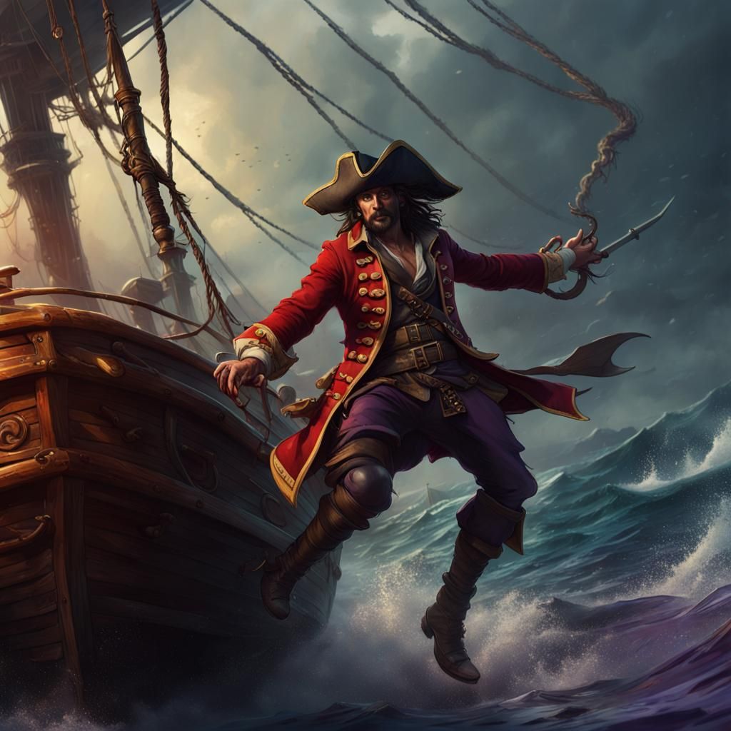 Pirate's Leap: A Dark Fantasy Concept Art