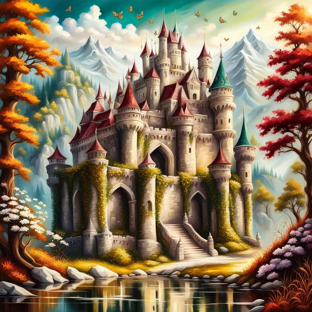 Fantasy Castle in a Magical Landscape
