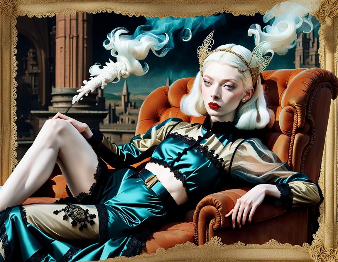 Surreal Renaissance Portrait with Abstract Impasto Elements