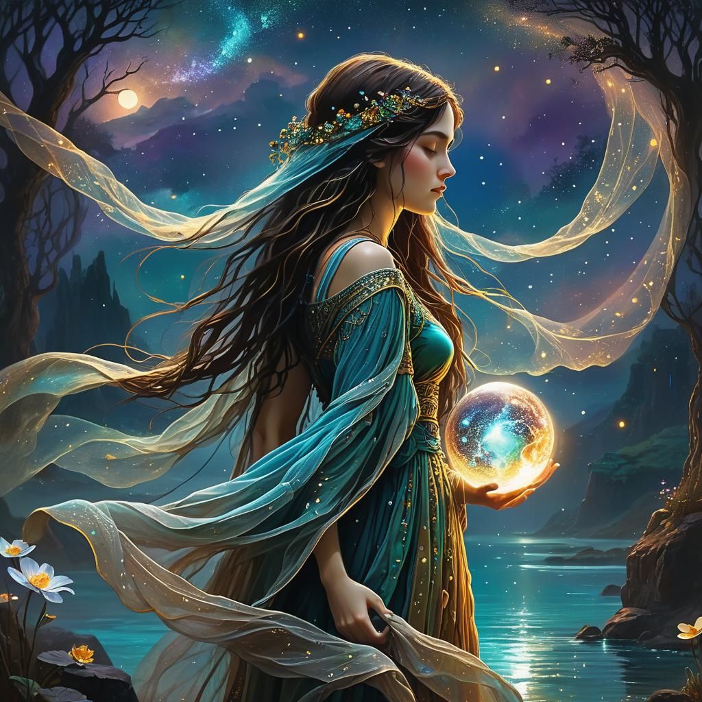 Mystical Beings Crossing Worlds: A Fantasy Art Piece