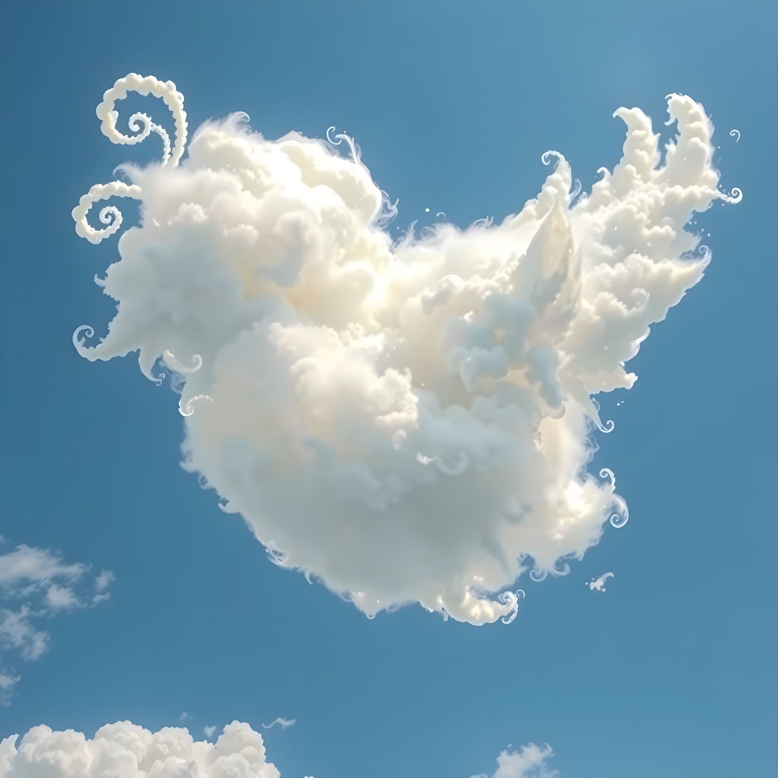 Cloud Cat in Dreamy Ethereal Landscape