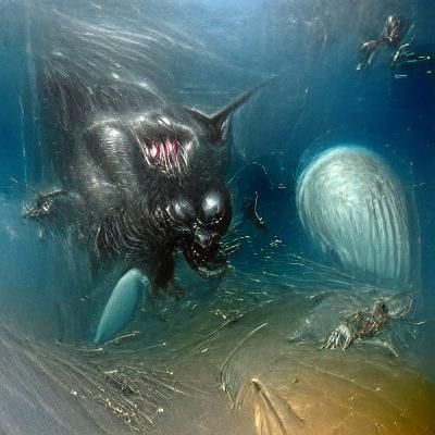 Cat in Bathysphere Attacked by Megalodon Shark