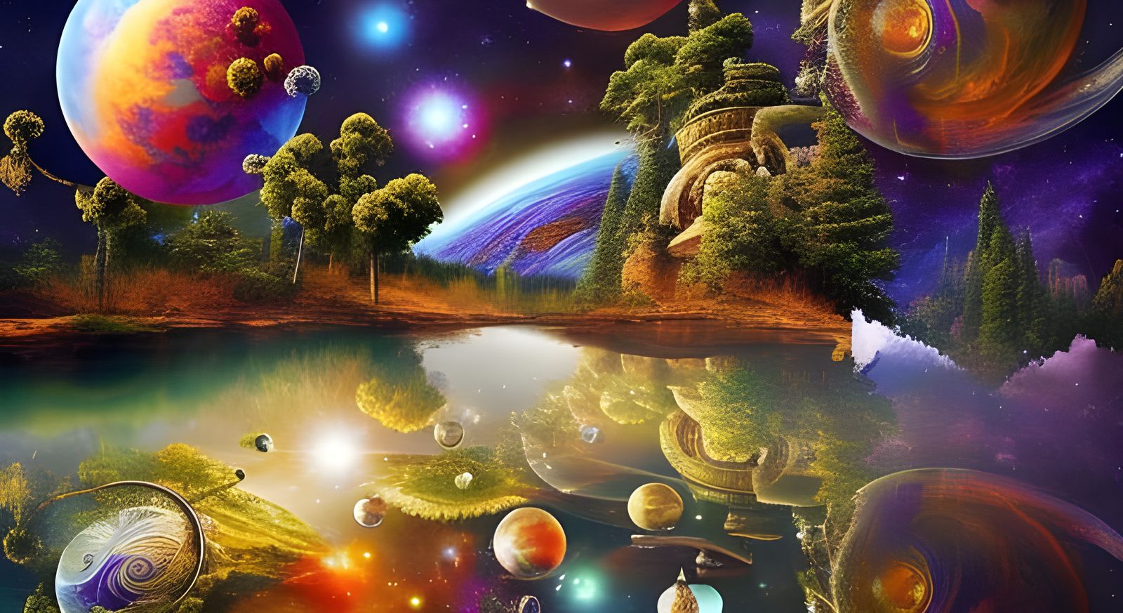 Psychedelic Crystal Ball World by Chris Achilleos