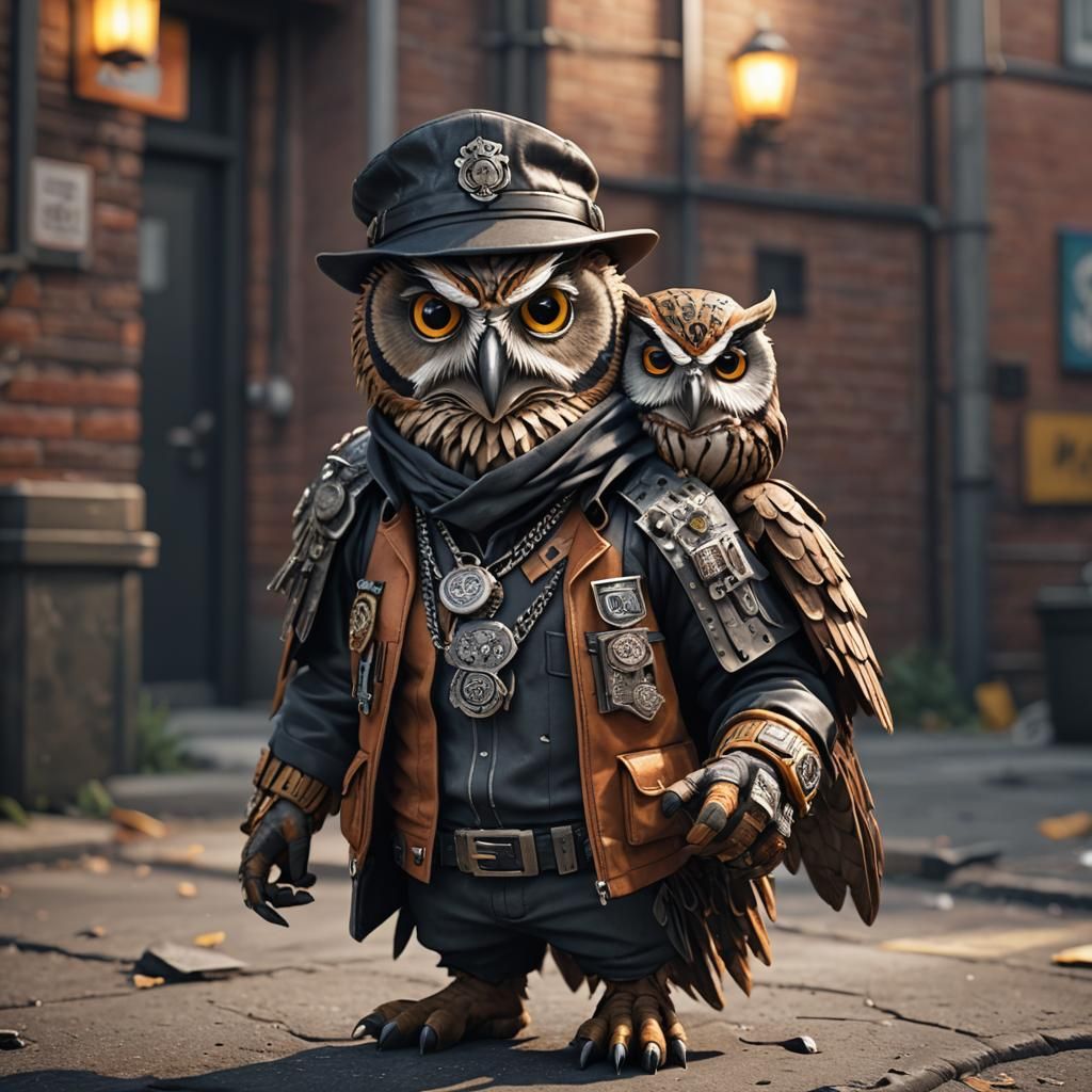 Owl Gang Member in 3D Game Style
