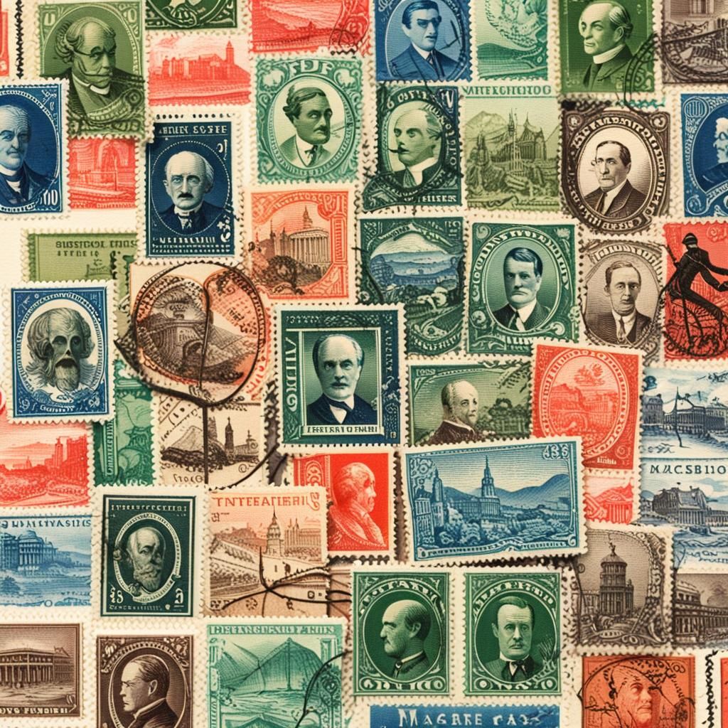 Macabre Preppy Vintage Stamp Collection