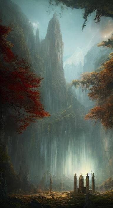 Mystical Book Cover Art with Ancient Scrolls