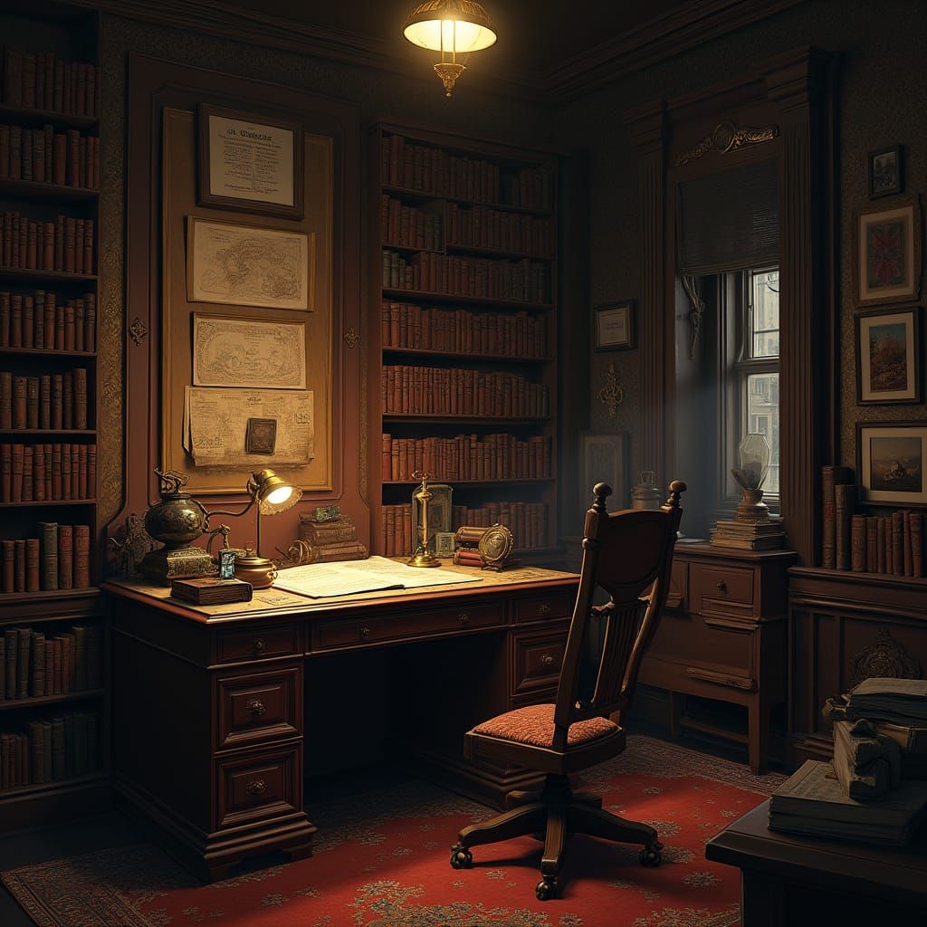 Victorian Study in Detailed Matte Painting Style