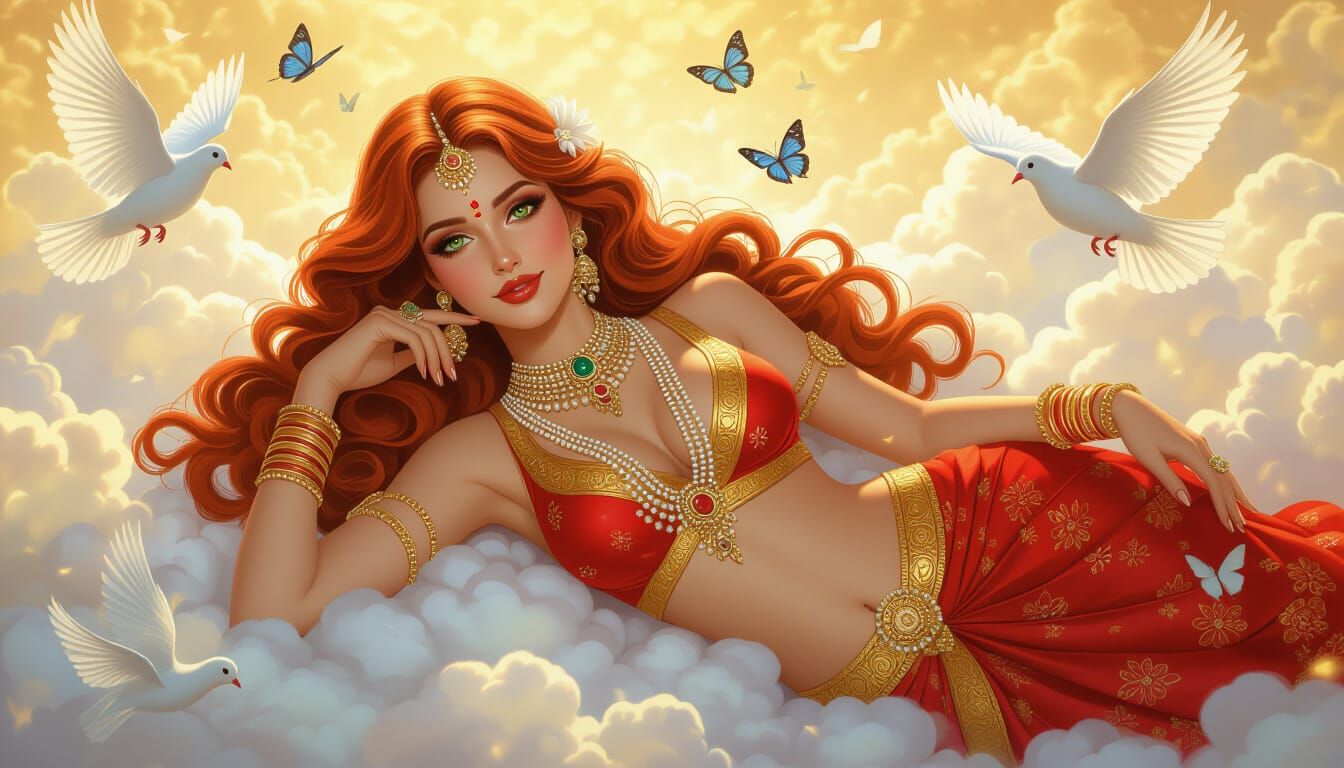 Rati Goddess of Love in Digital Illustration