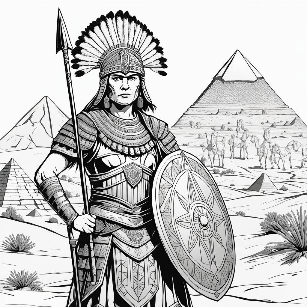 Ancient German Warrior Woman in Desert Battle Gear
