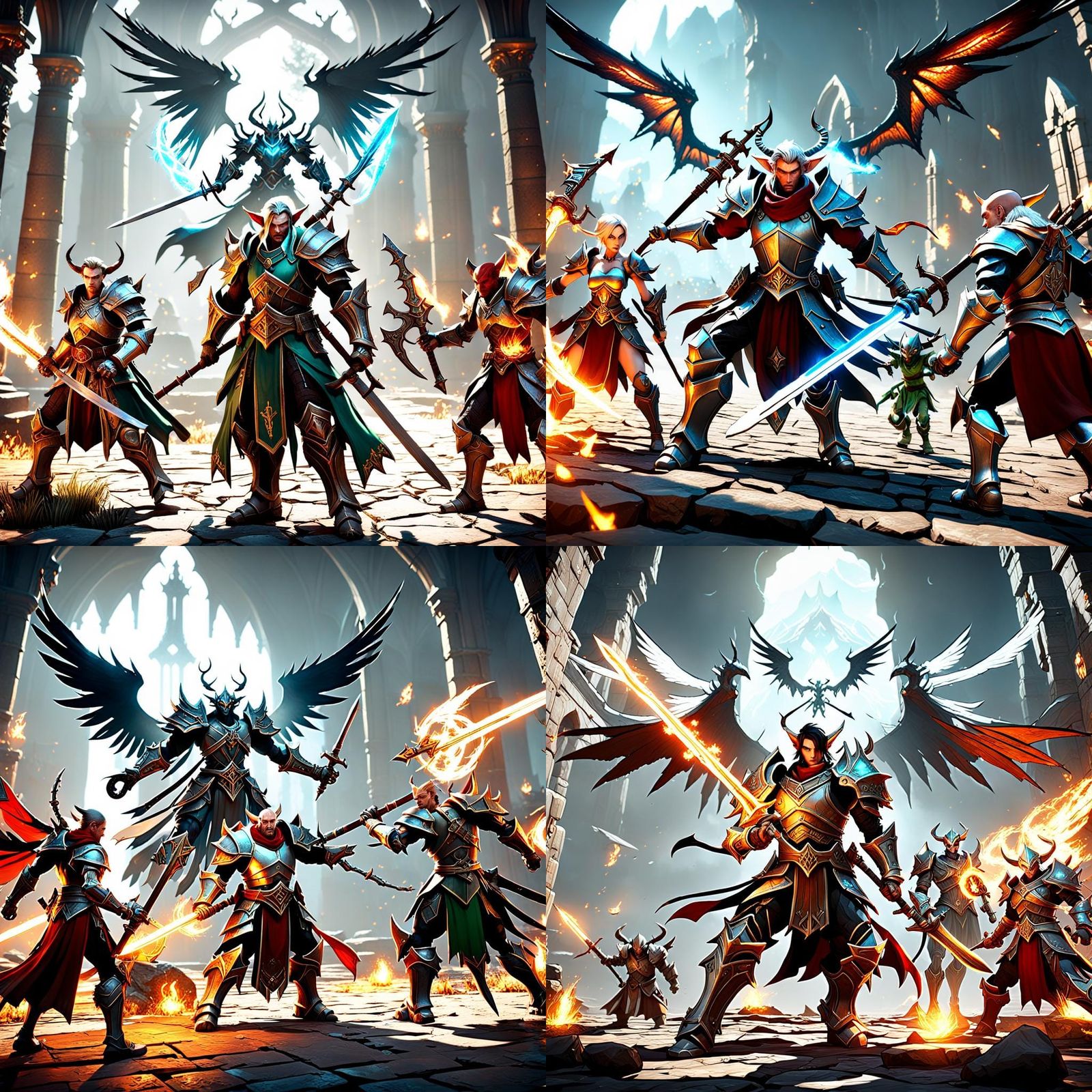 Epic Battle: Mages, Warriors, Angels and Demons