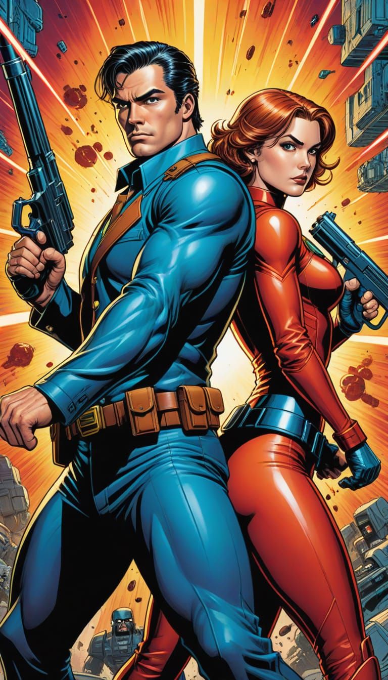 Star Wars Parody in Comic Book Style Illustration