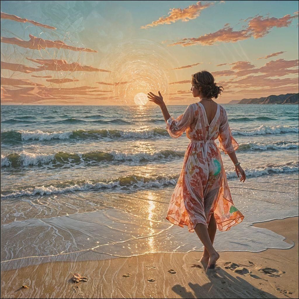 Beach Belle Double Exposure Glow Ball