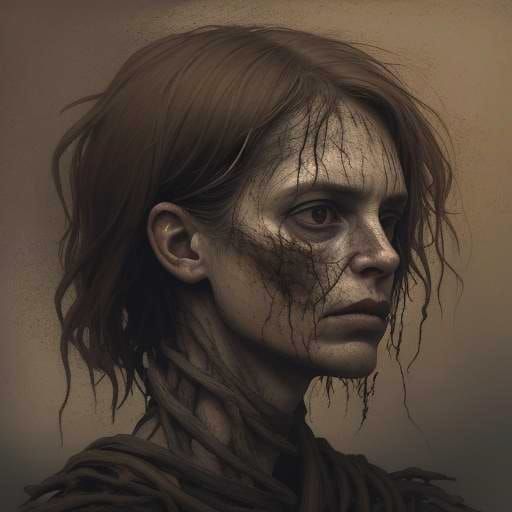 Earthy Abstract: Woman's Form Depicting Pain