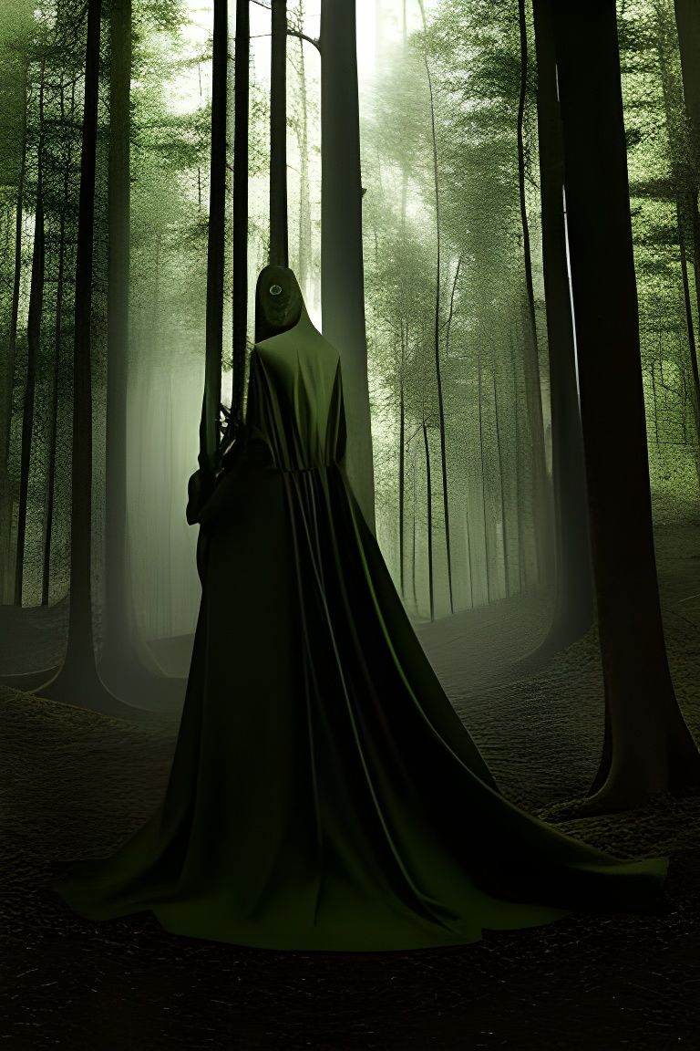 Bizarre Horror Scene in Dense Forest