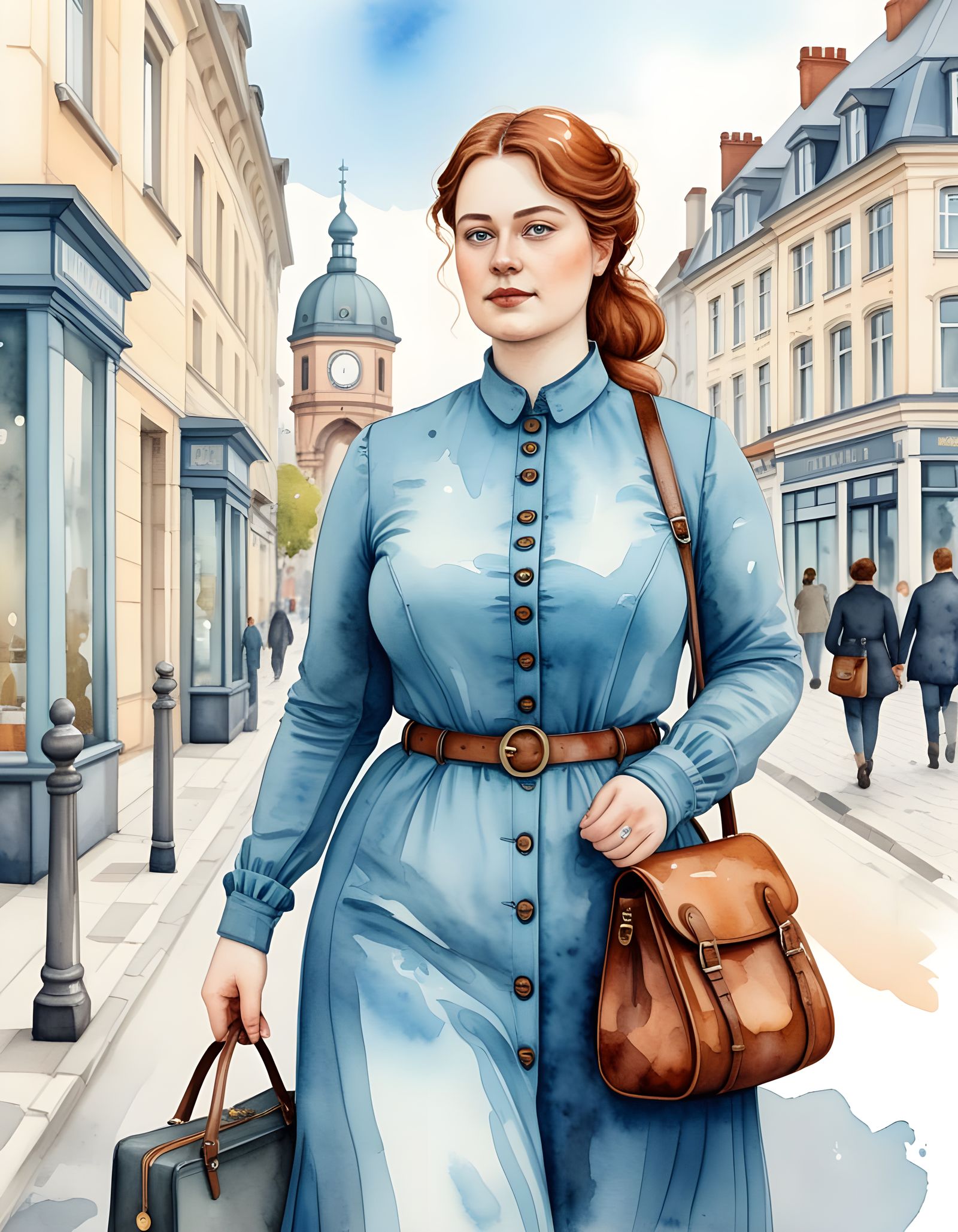 A Victorian Lady Strolls Through the City