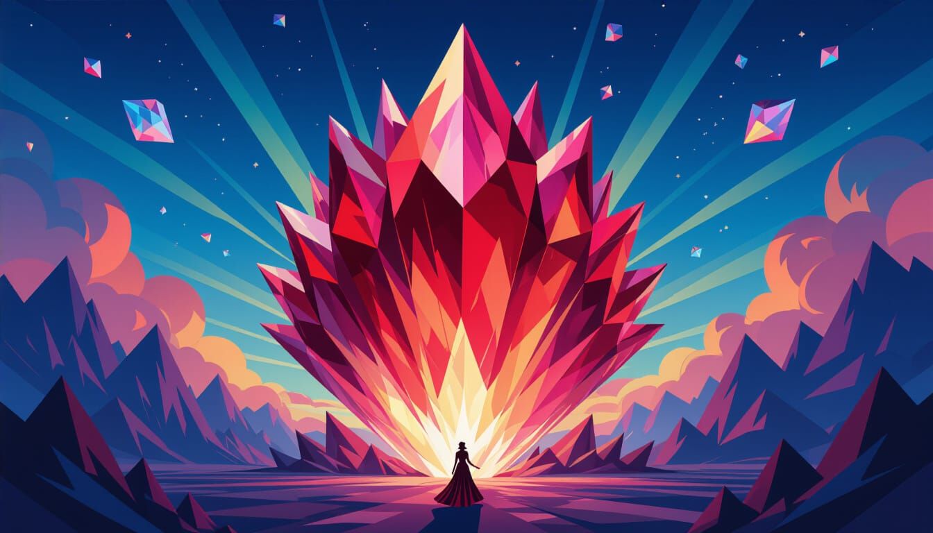 Colossal Blood-Red Diamond Cluster in Angelarium Style