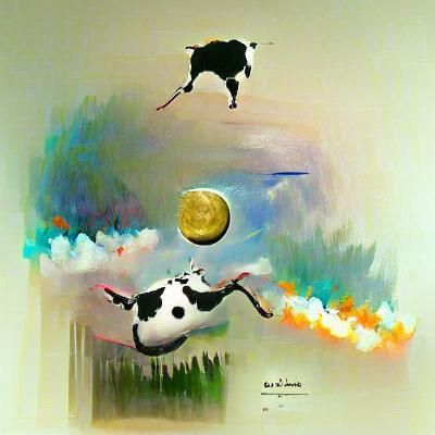 Cow Jumping Over the Moon Artwork