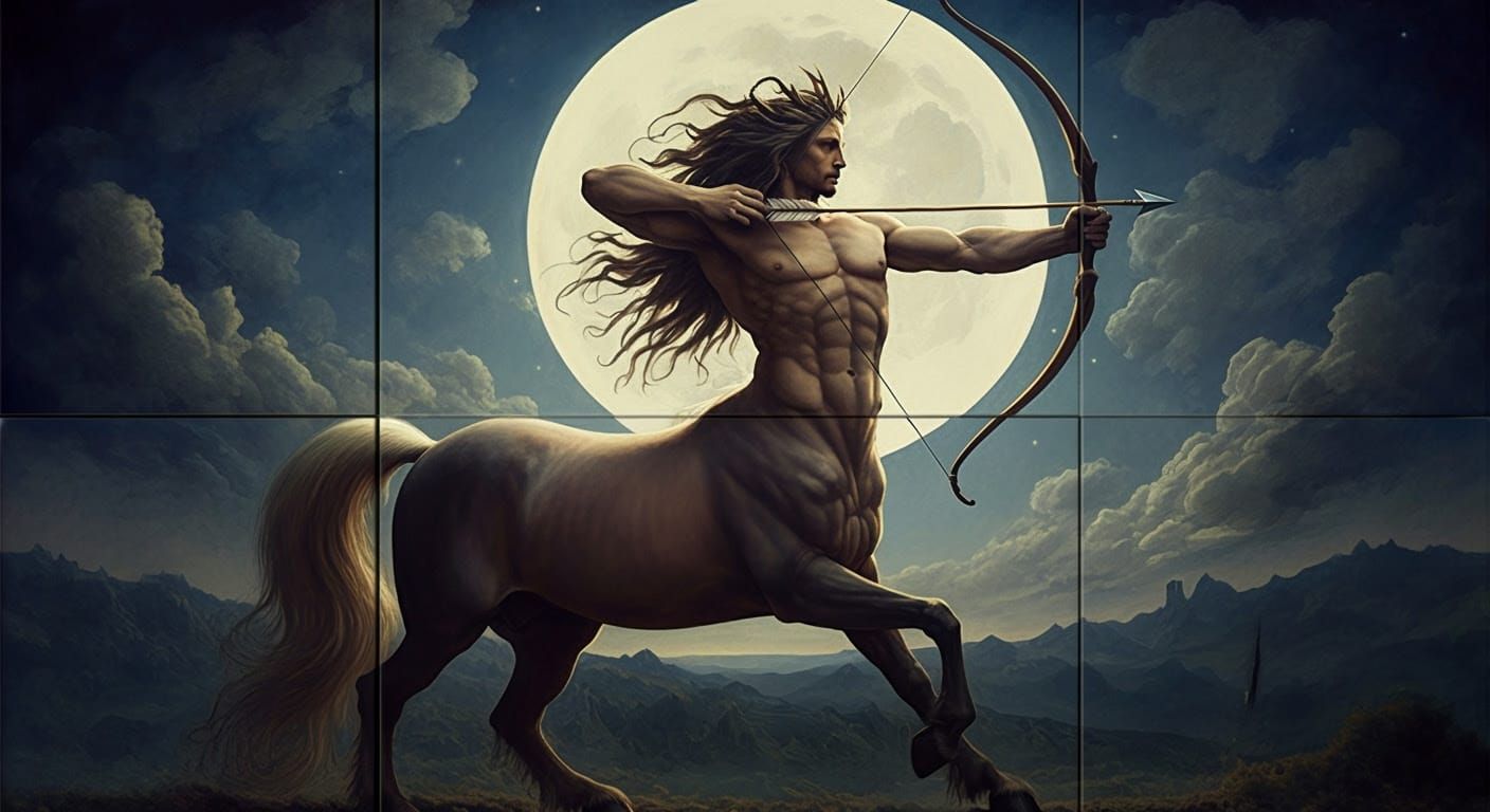 Renaissance Centaur Polyptych with Hidden Symbols