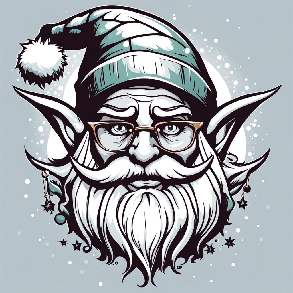 Simple Christmas Elf Vector Graphic in Comic Style