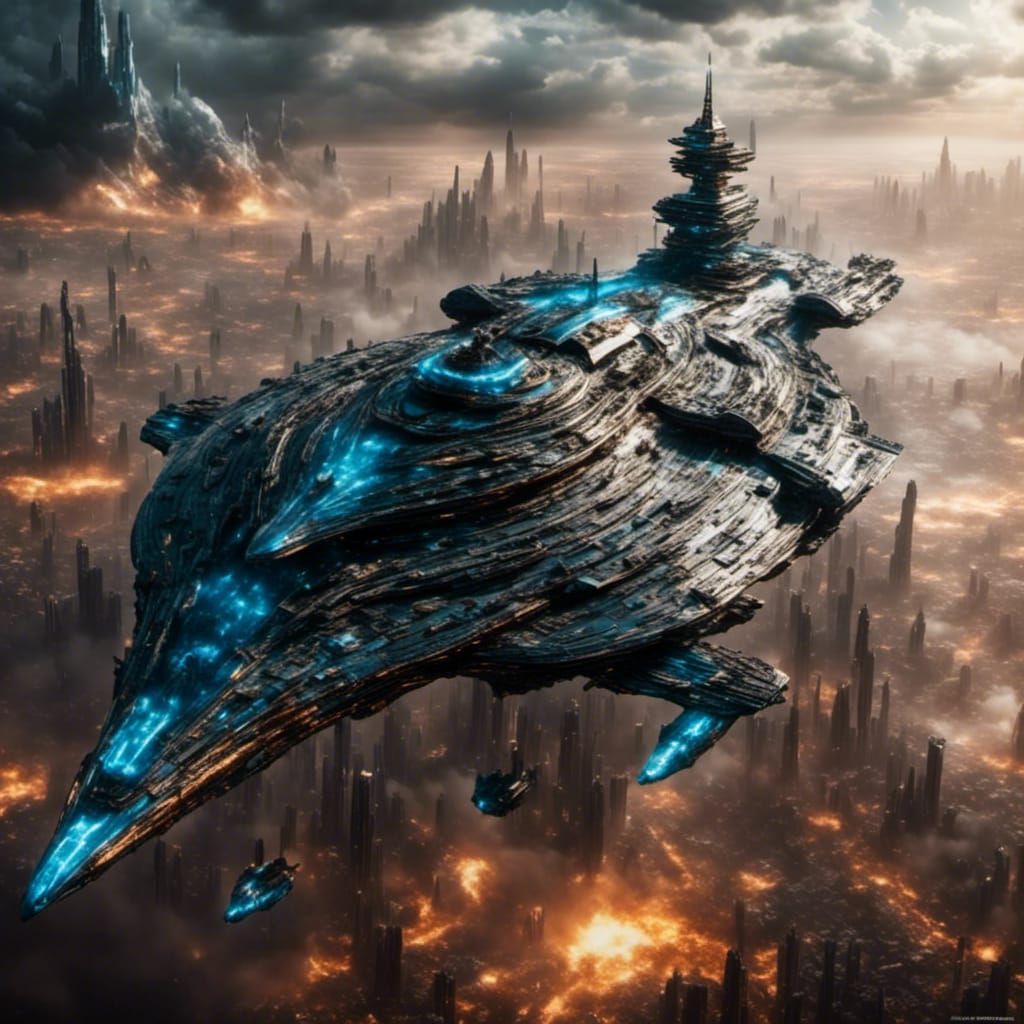 30th Century Space Cruiser in Sci-Fi Style