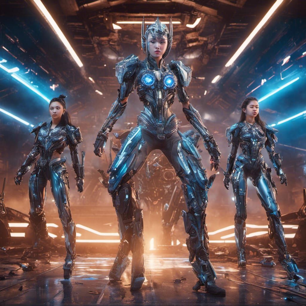 ITZY as Cybernetic Warriors in Tron-Lit Battle