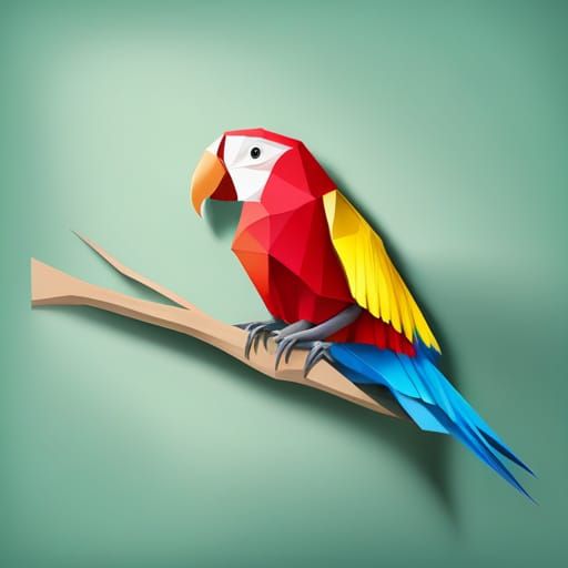 Photorealistic Origami Parrot Papercraft