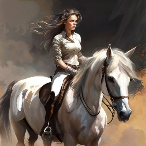 Female Equestrian in Royo Style
