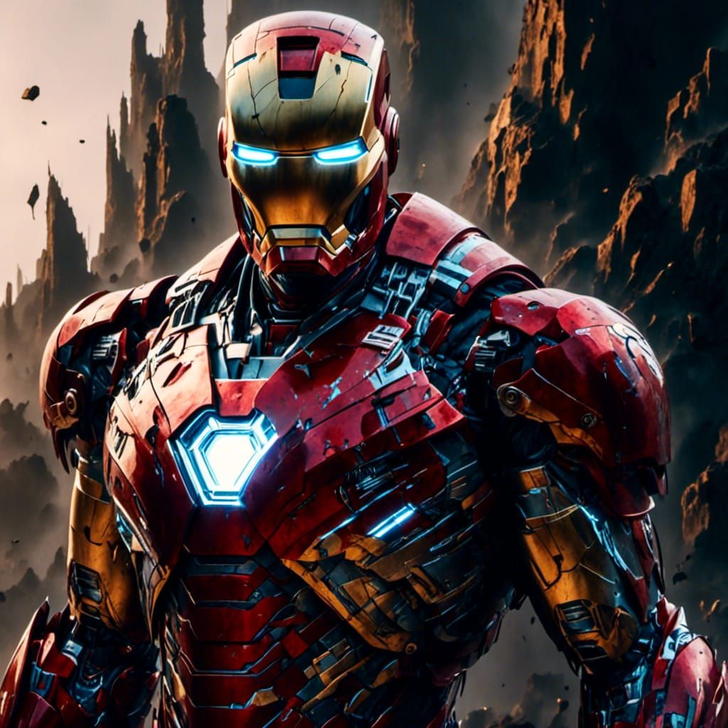 Portrait of Marvel's Iron Man, <lora:Glowing Runes:1.0> <lora:Thriller Fantasy:1.0> 8K resolution Unreal Engine 5 facing...