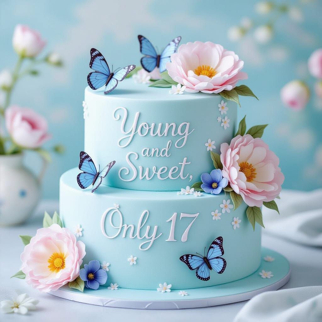 Whimsical Watercolor Cake Design with Butterflies