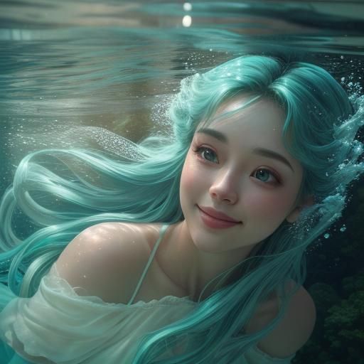 Fit Fairy Posing Underwater in Cinematic Style