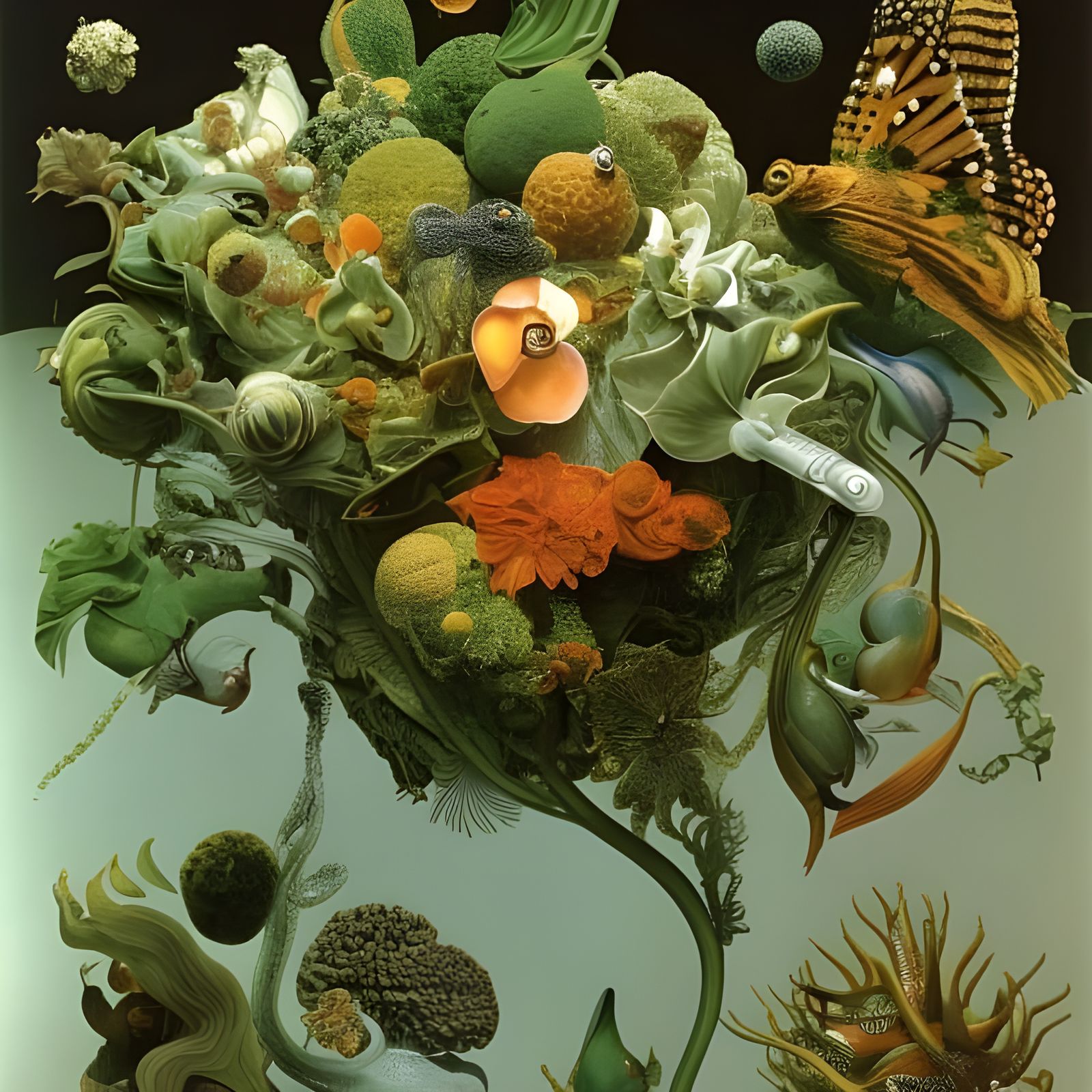 Detailed Poppy Bud: Microscopic Life Visualization