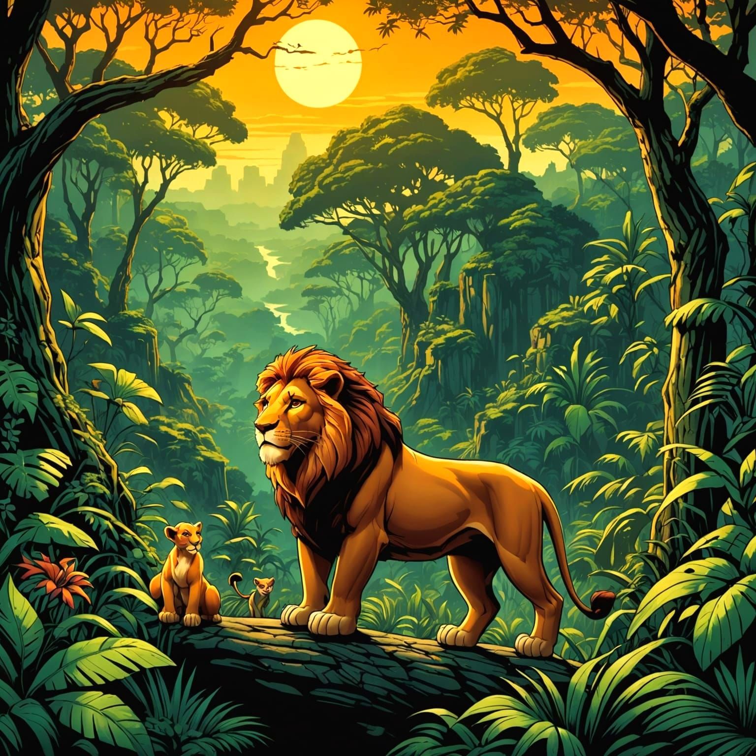The Lion King in Jungle, Comic Book Art