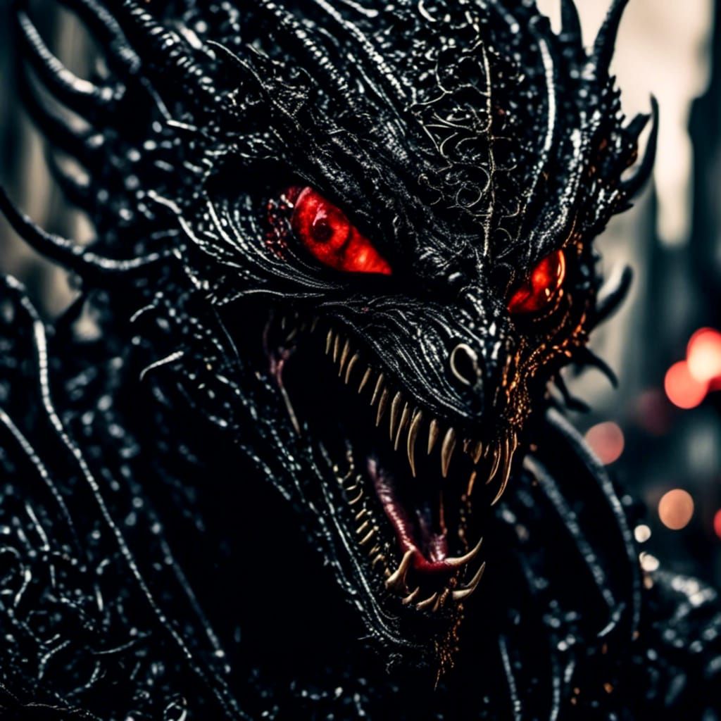 Lizard Alien Screaming in a Busy Street