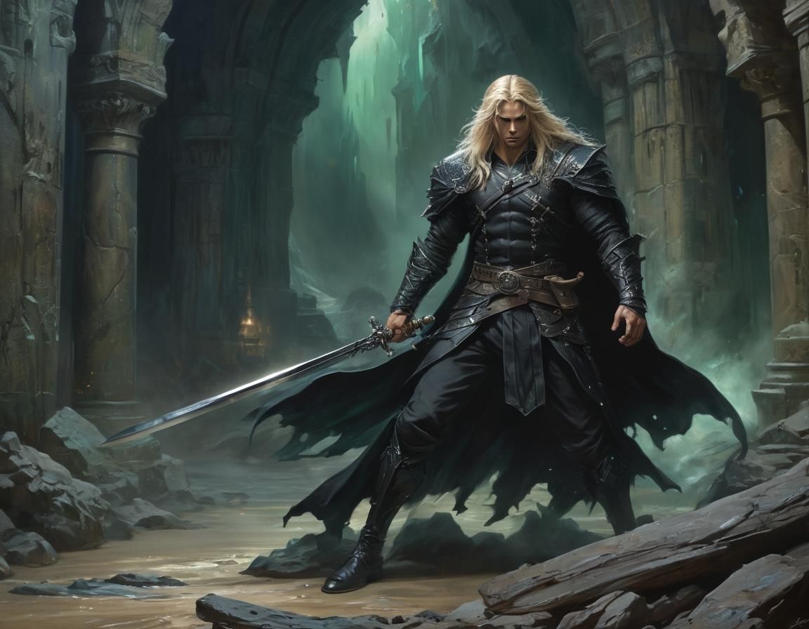 Angry Prince in Aurora-Lit Dungeon