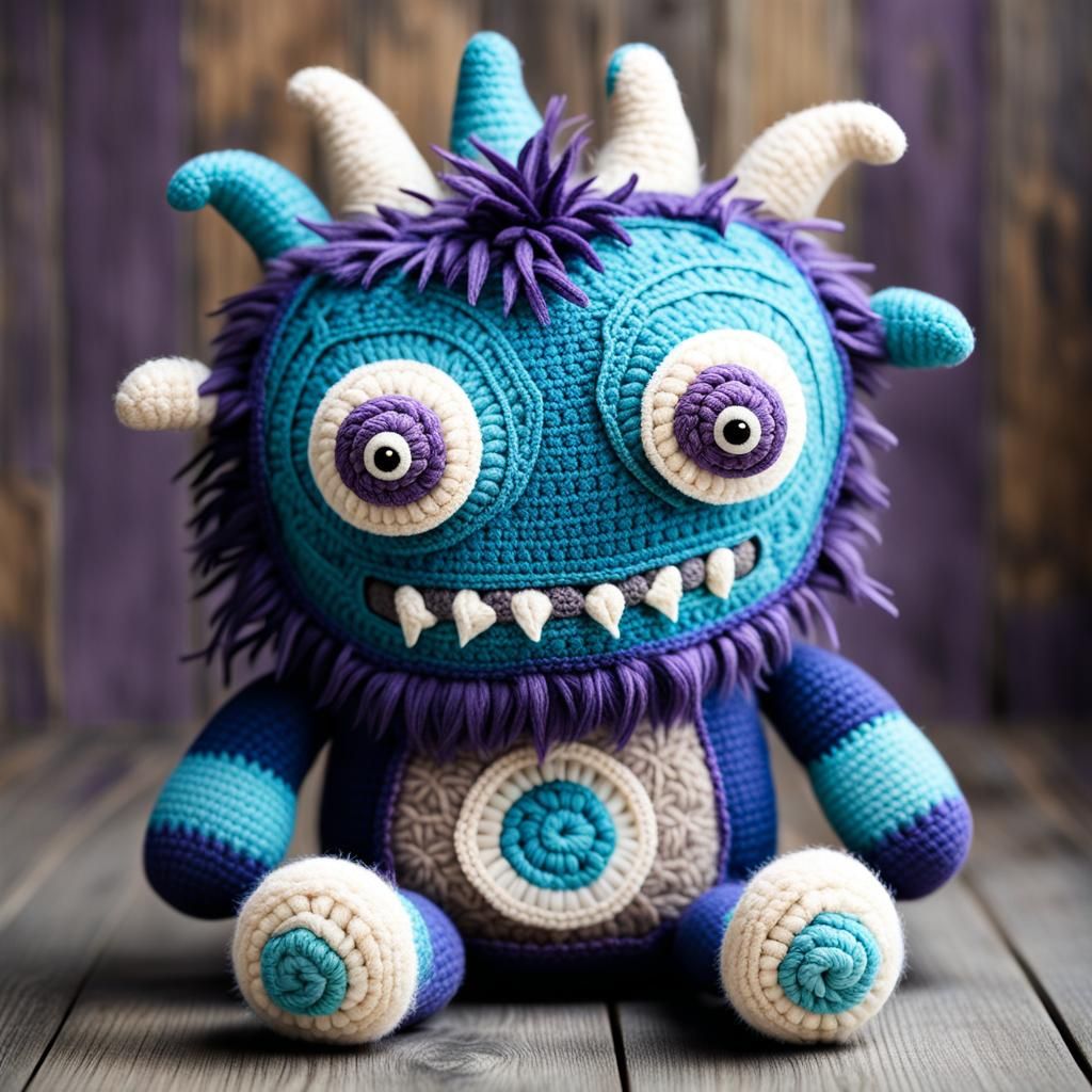 Cute Patchwork Monster Plush Toy in HDR