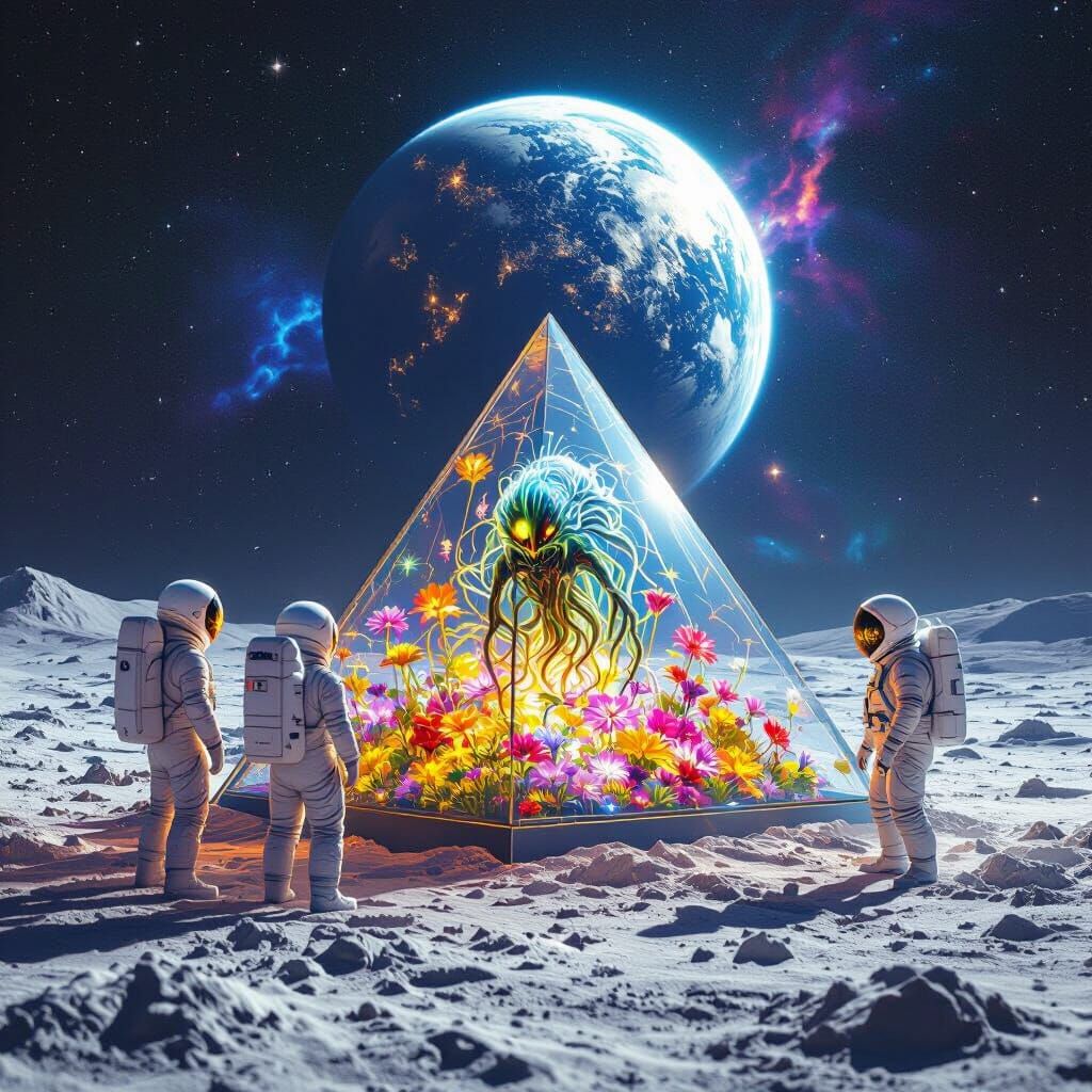 Astronauts Discover Alien Life in Moon Pyramid