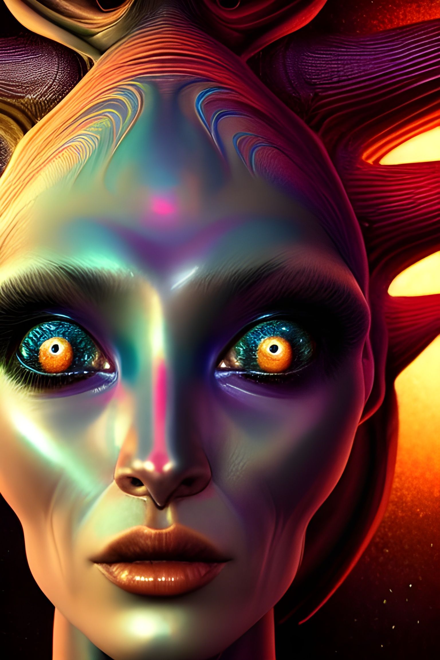 Hyperrealistic Alien Creature in Volumetric Lighting